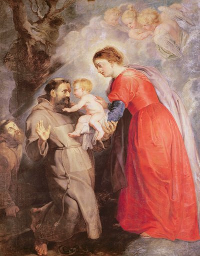 The Virgin presents the infant Jesus to Saint Francis, 1618 by Peter Paul Rubens